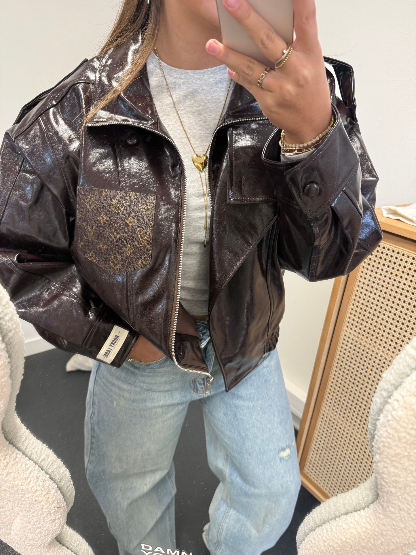 Pre order glossy jacket with canvas