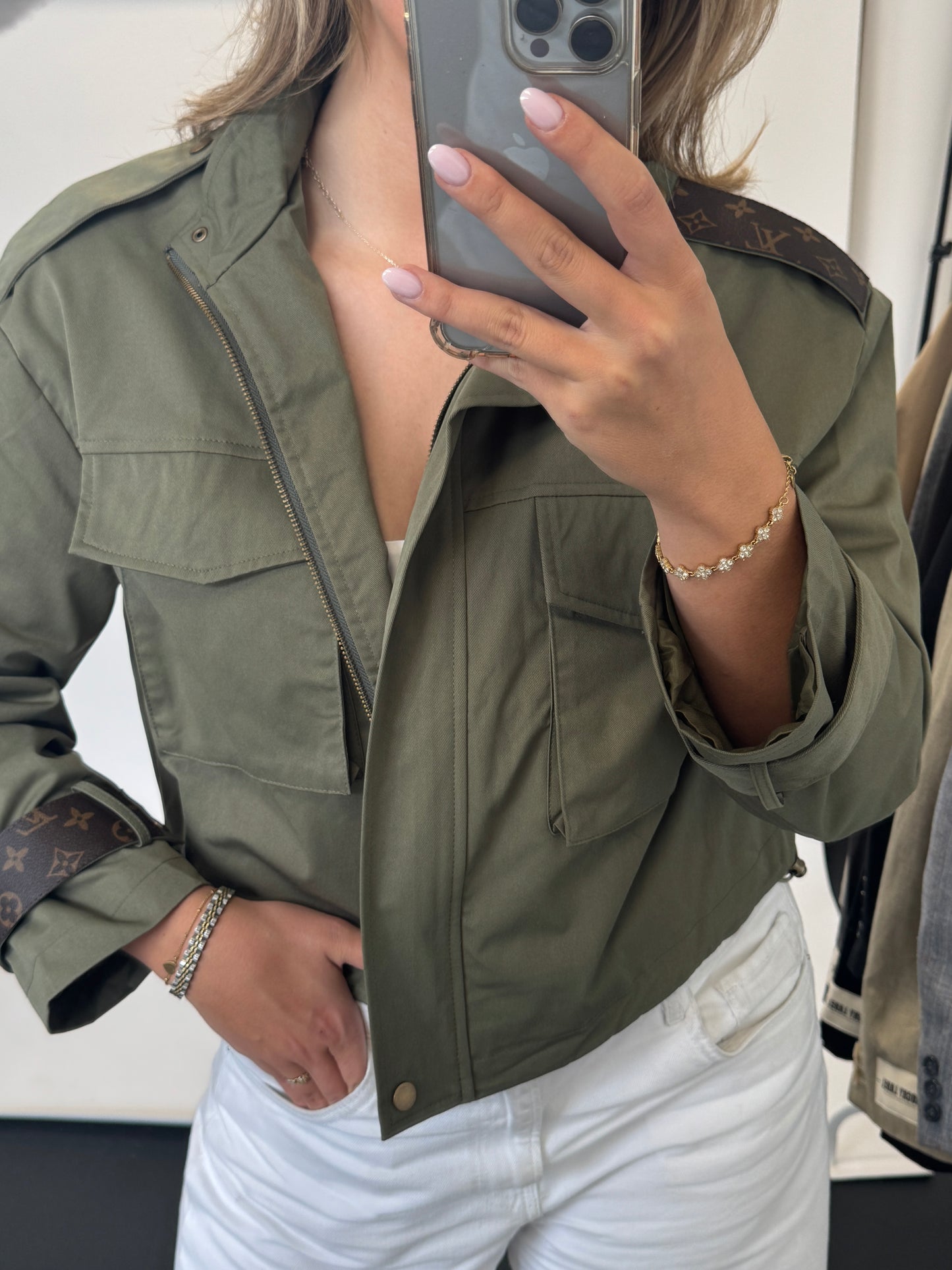Jacket with canvas