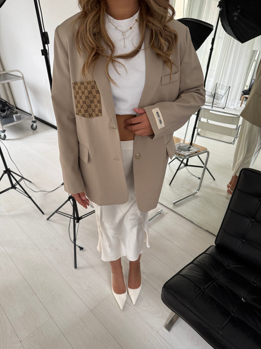Oversized blazer with canvas