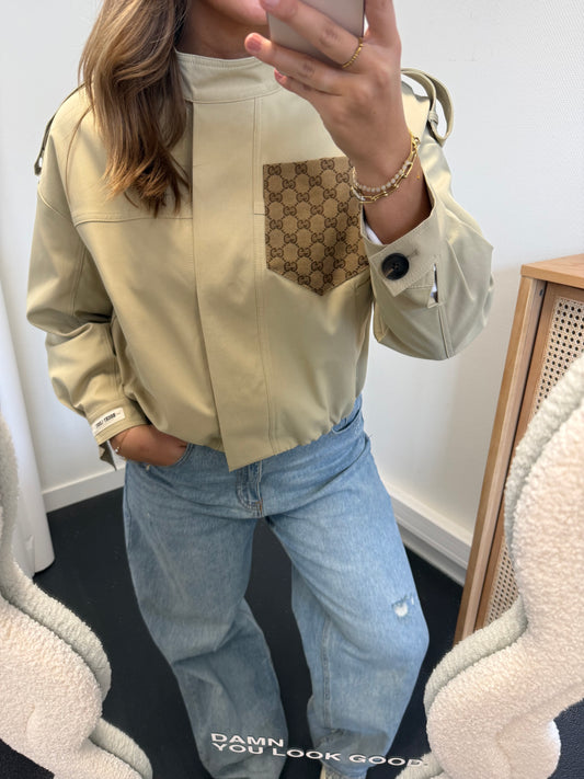Beige jacket with canvas