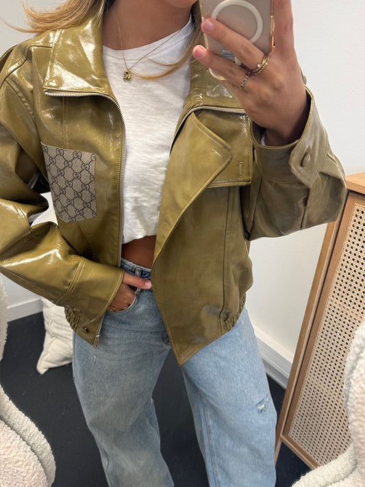 Pre order Glossy jacket with canvas