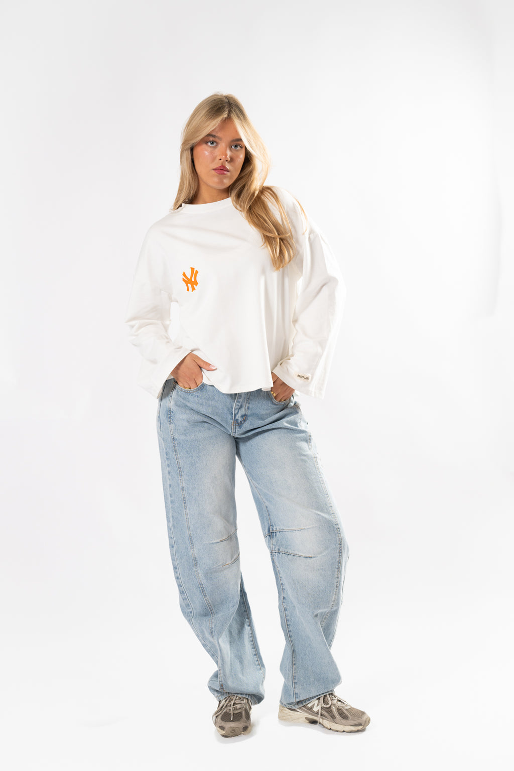 White longsleeve Yankees [S-M-L]