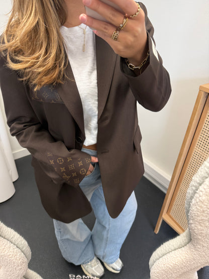 Brown oversized blazer with canvas and split