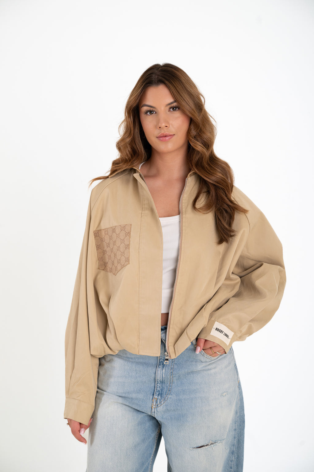 Beige signature jacket