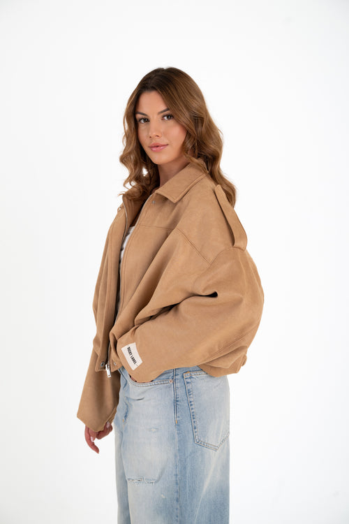Beige suede signature jacket