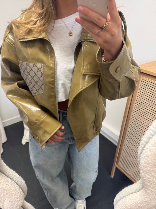 Pre order Glossy jacket with canvas