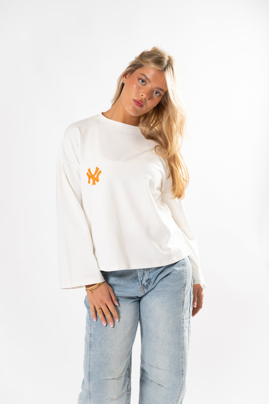 White longsleeve Yankees [S-M-L]