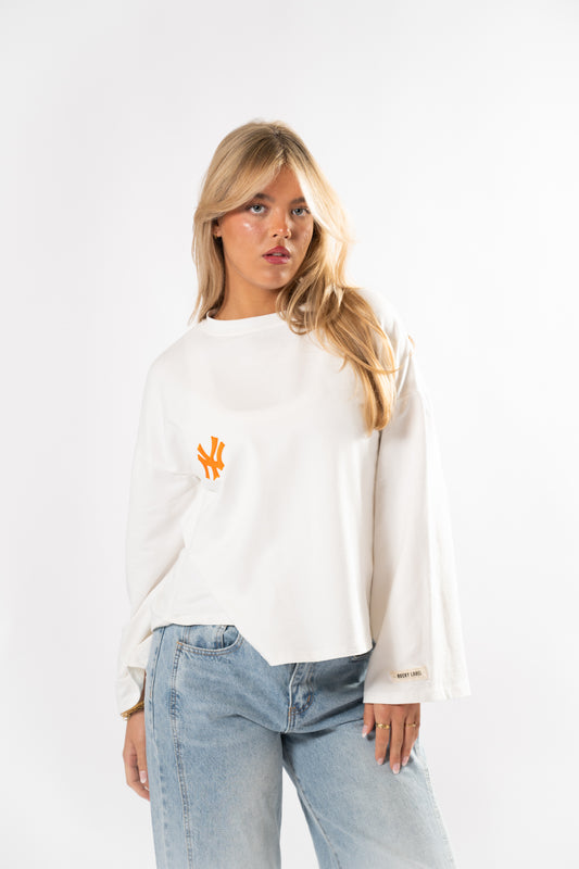 White longsleeve Yankees [S-M-L]