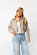 Taupe Designer Jacket with Canvas