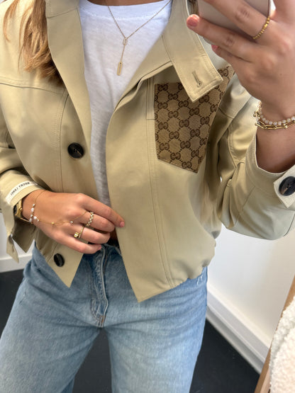 Beige jacket with canvas