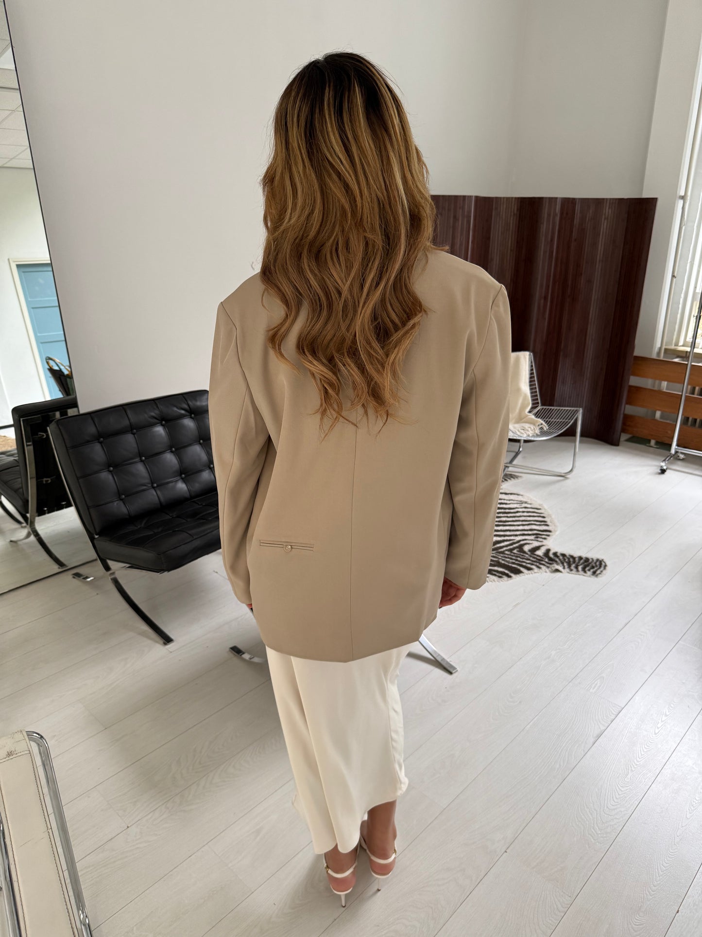 Oversized blazer with canvas