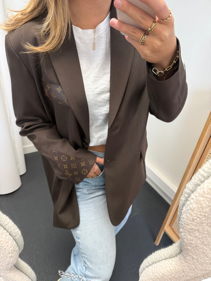 Brown oversized blazer with canvas and split