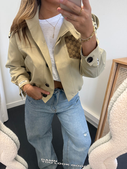 Beige jacket with canvas