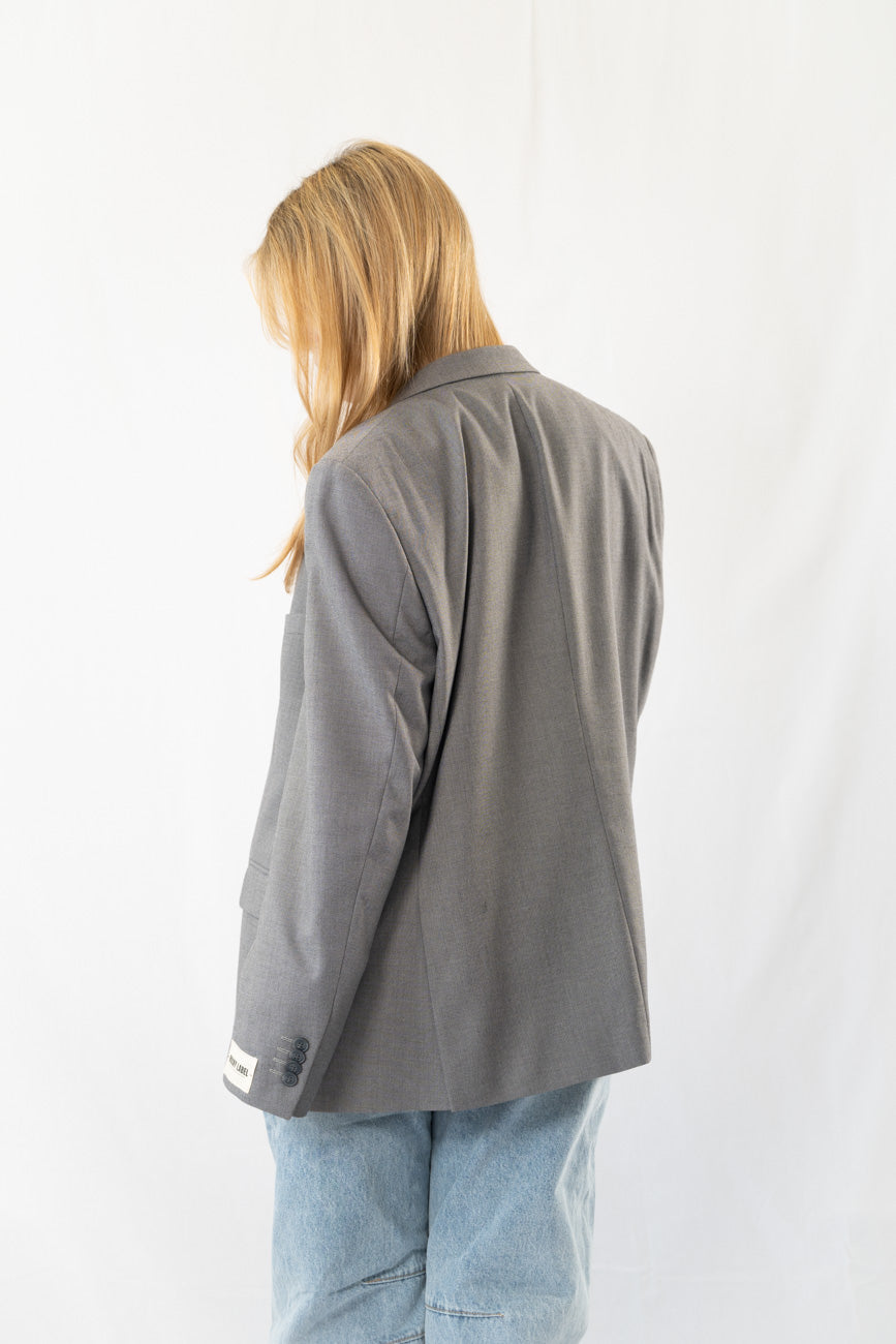 Light Grey Vintage Designer Oversized Blazer · L