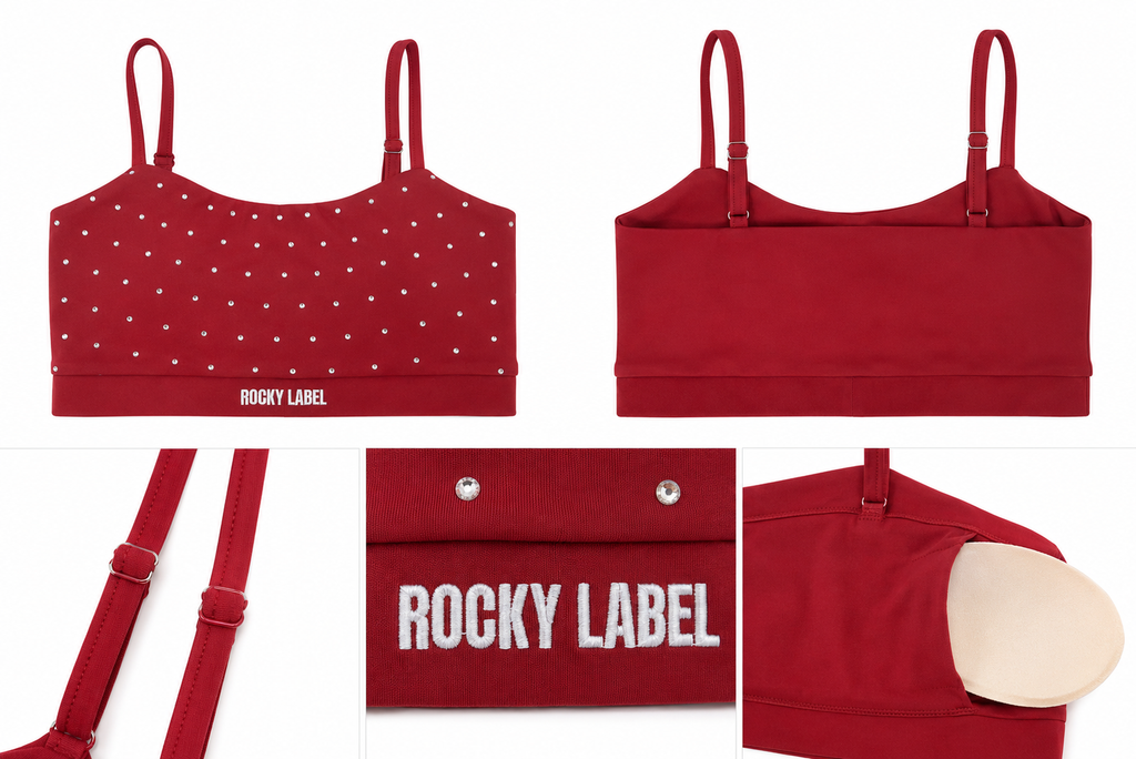 Core Top Bordeaux | Rhinestones