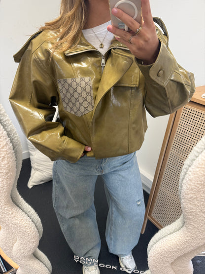 Pre order Glossy jacket with canvas