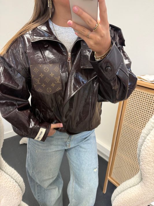 Pre order glossy jacket with canvas