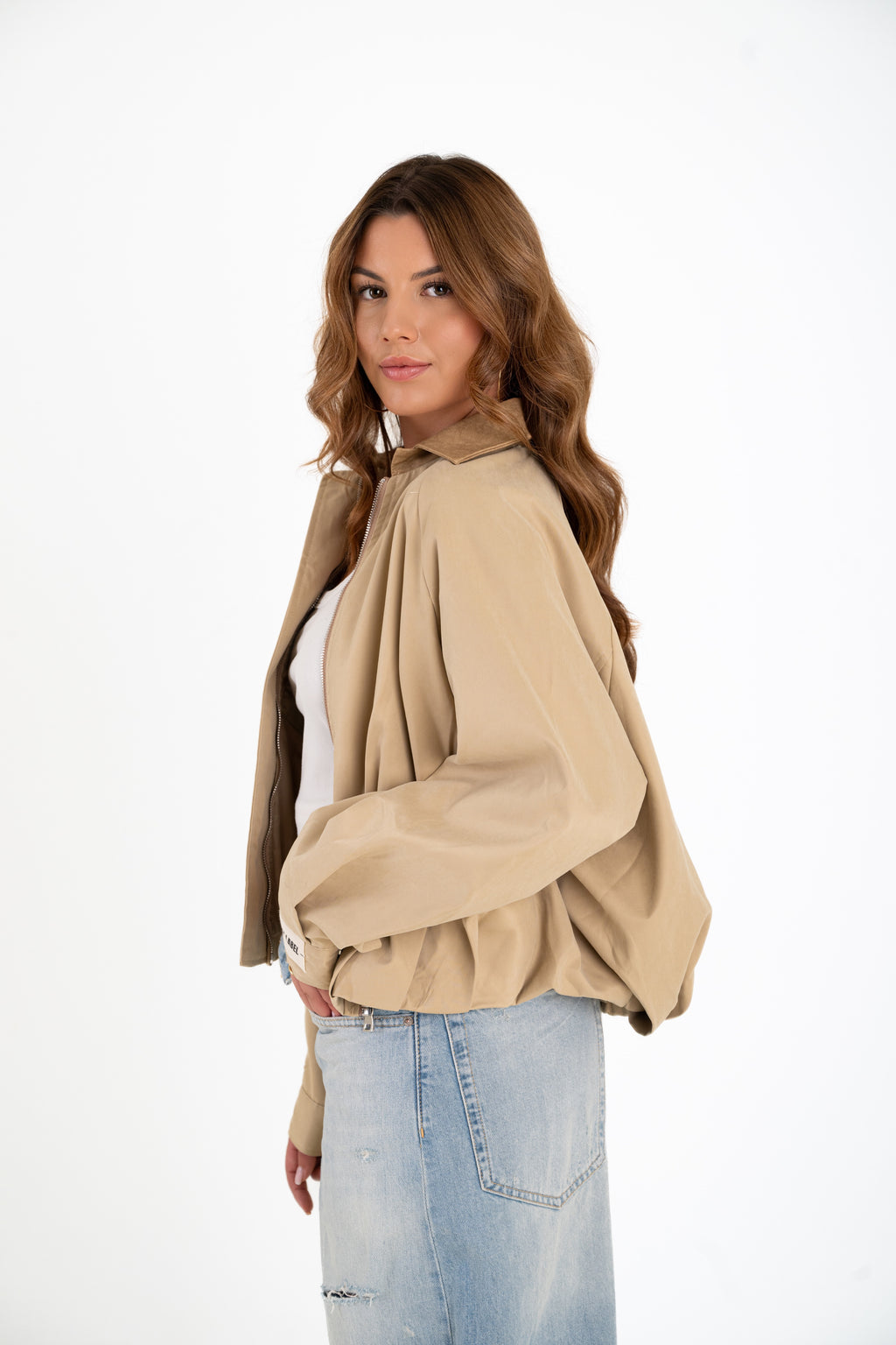 Beige signature jacket