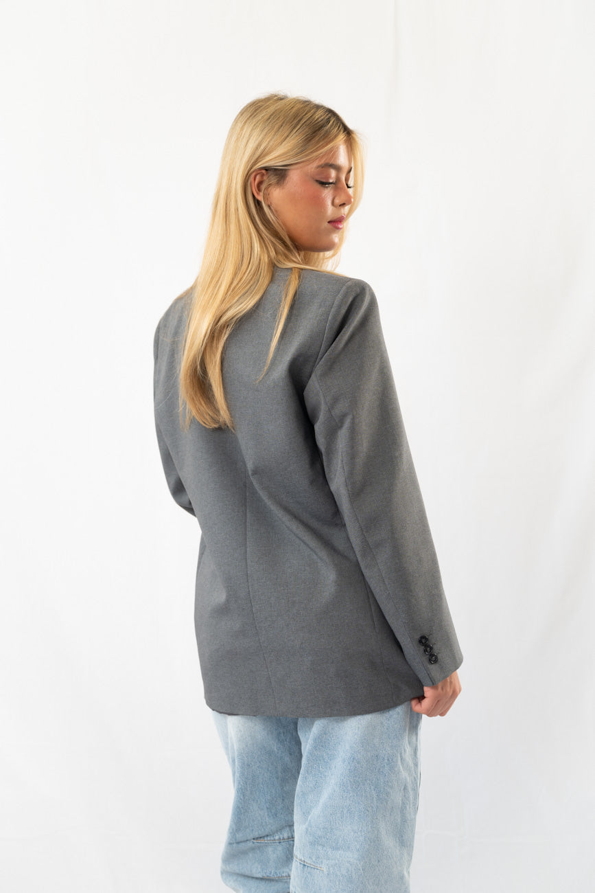 Mid Grey Vintage Oversized Blazer · M-L