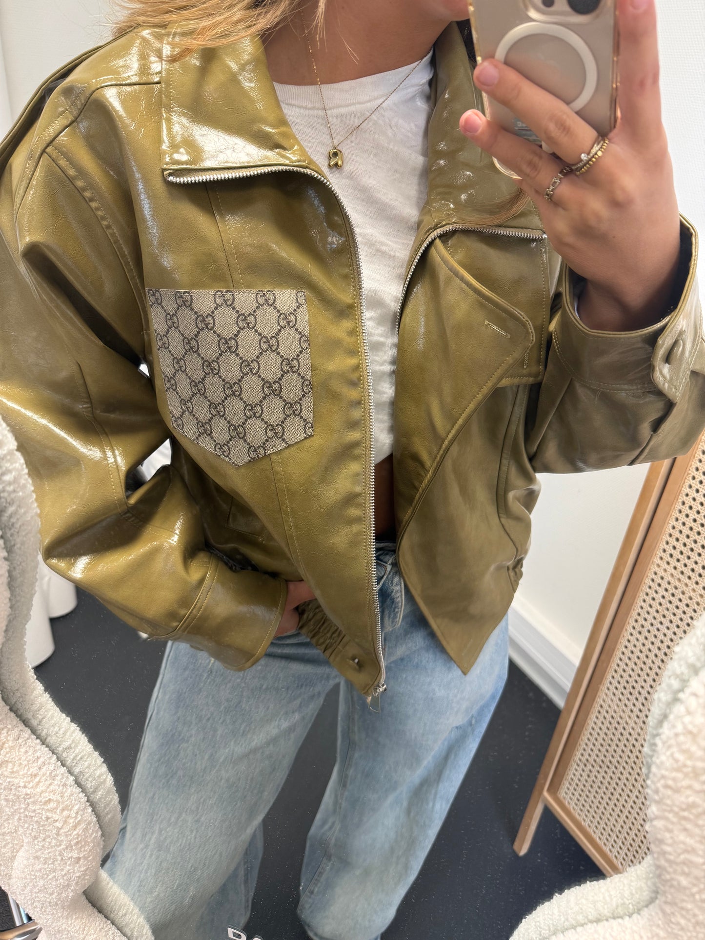 Pre order Glossy jacket with canvas