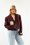 Bordeaux Cropped Vintage Blazer · XL