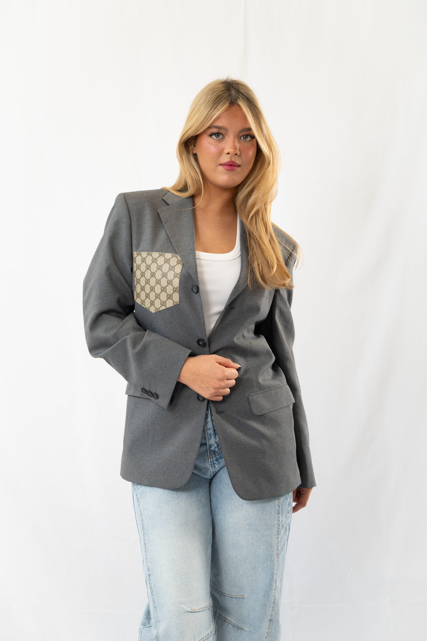 Mid Grey Vintage Oversized Blazer · M-L