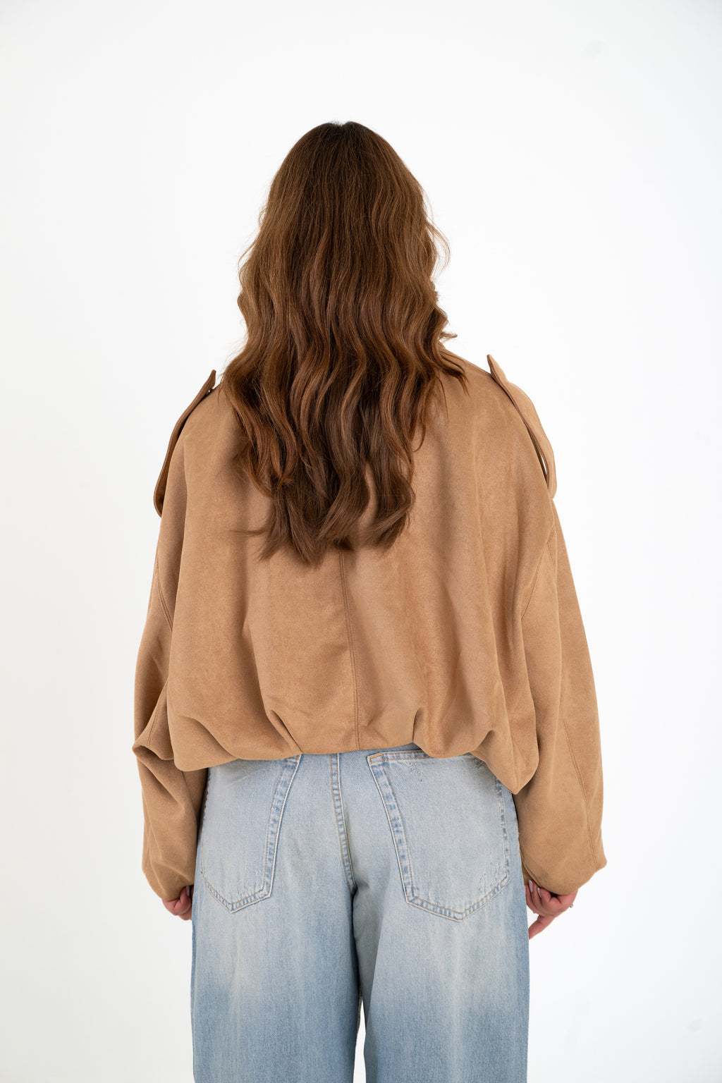 Beige suede signature jacket