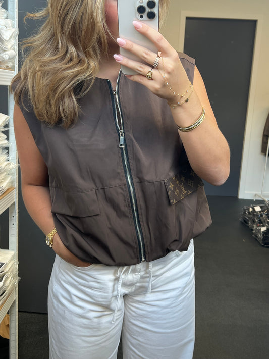 Gilet with canvas