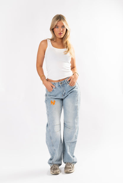 Pre order balloon jeans Yankees