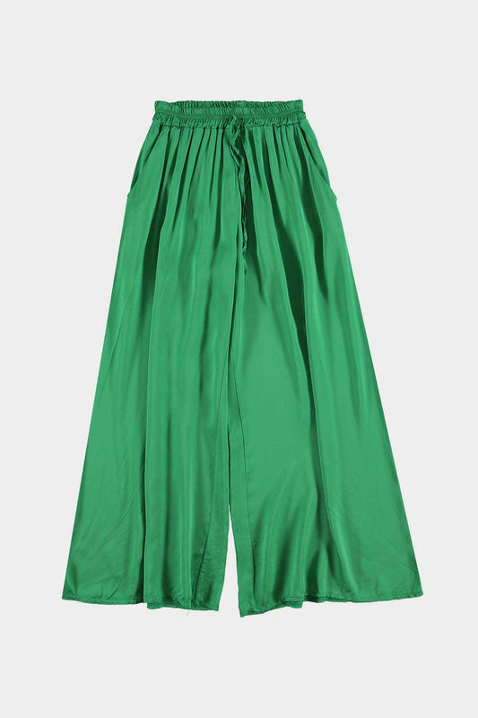 Mia satijnen broek groen