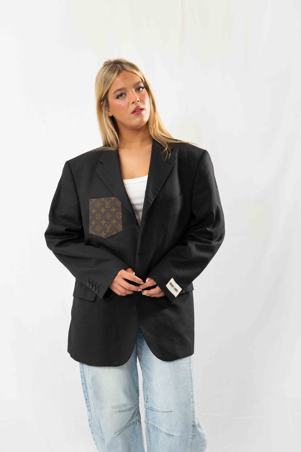 Black Vintage Designer Oversized Blazer · XL