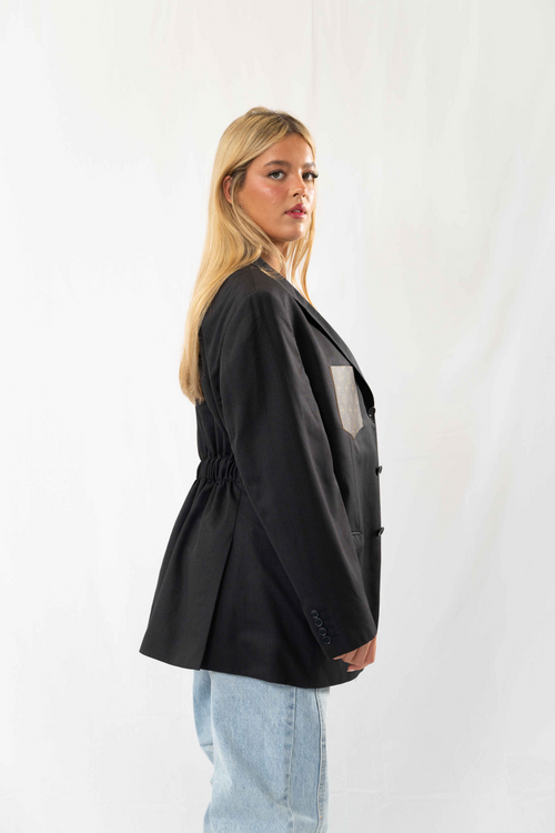 Black Vintage Designer Oversized Blazer · XL