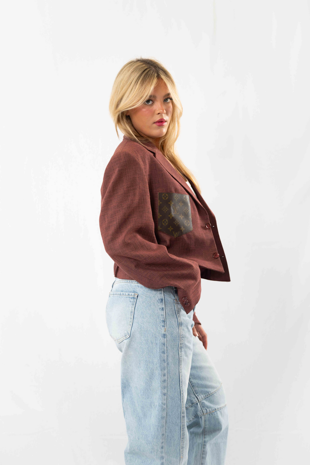 Red Vintage Designer Oversized Blazer · L