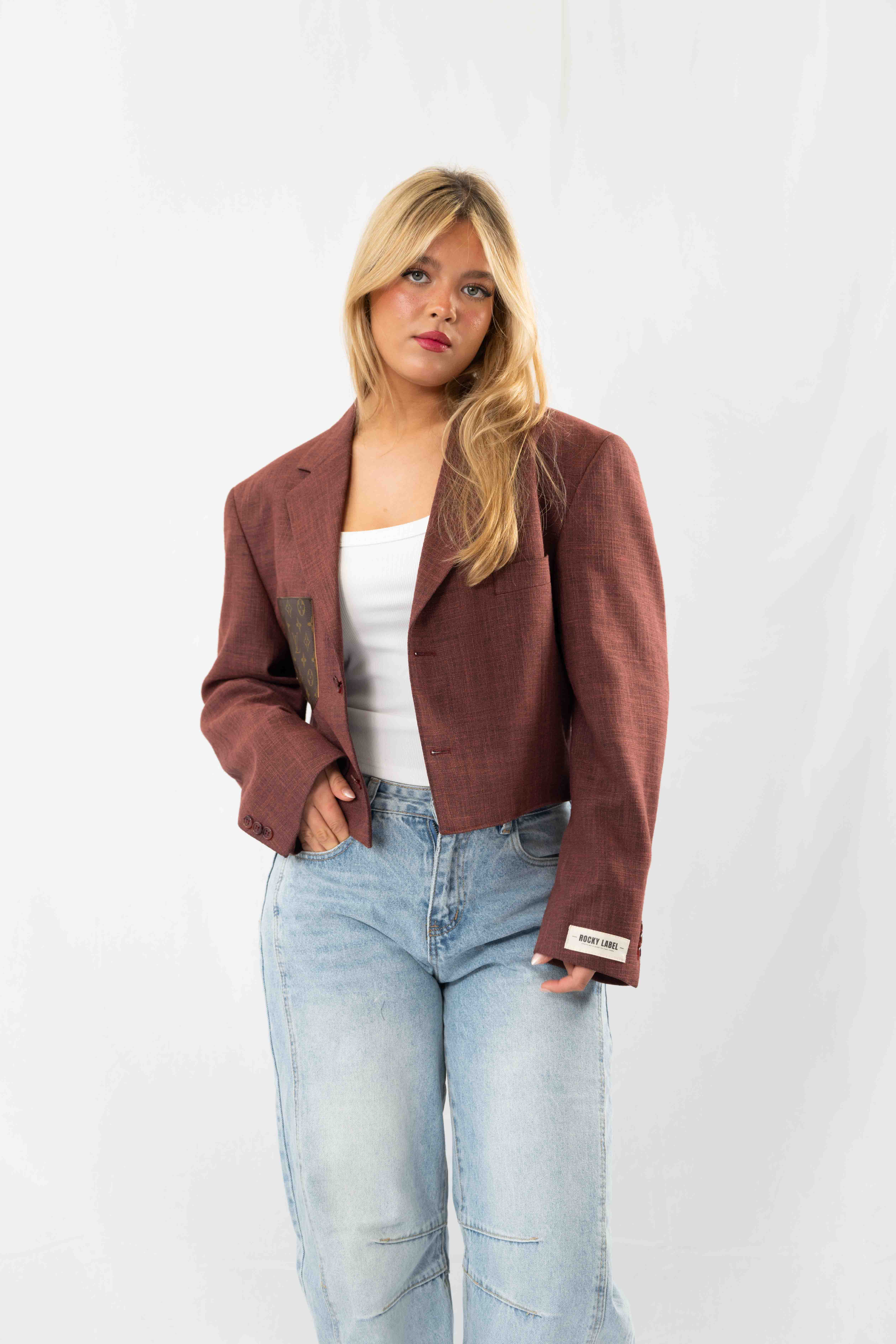 Red Vintage Designer Oversized Blazer · L