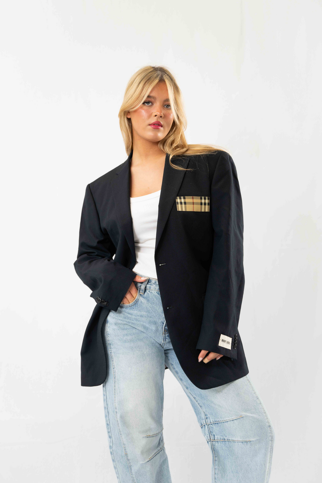 Black Vintage Designer Oversized Blazer · L