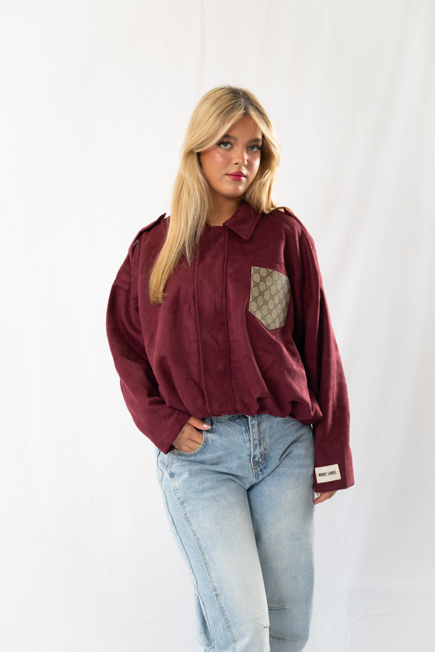 Bordeaux suede signature jacket