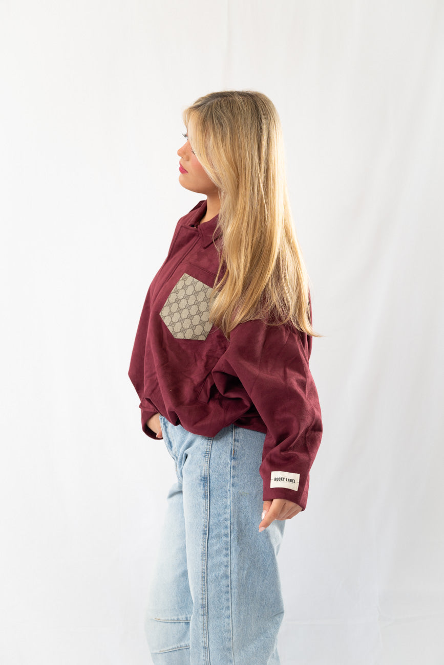Bordeaux suede signature jacket