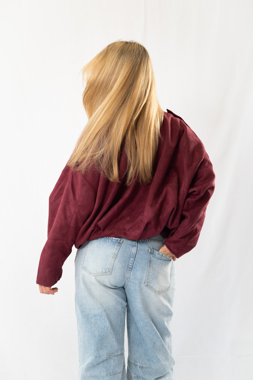 Bordeaux suede signature jacket