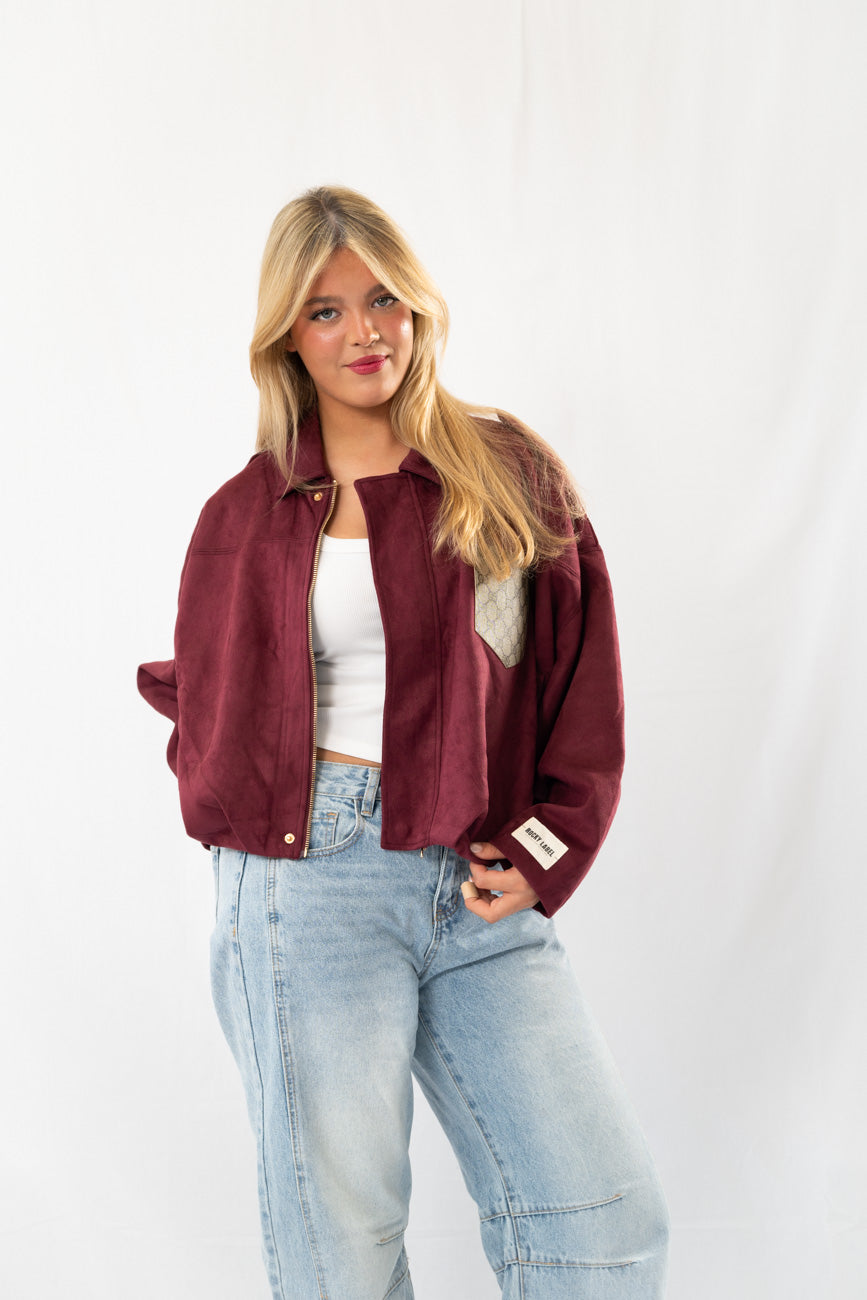 Bordeaux suede signature jacket