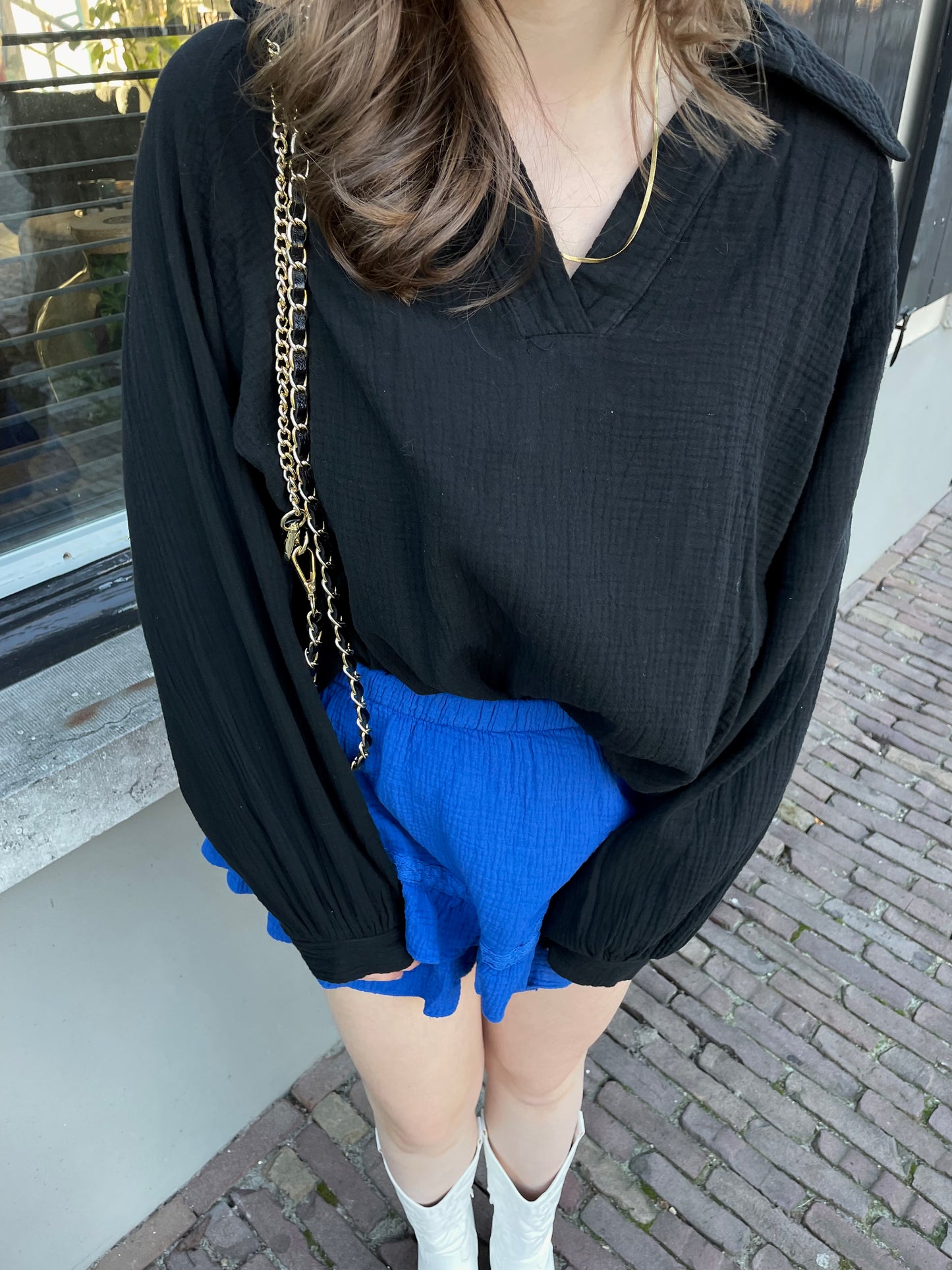 Lucy ruffle skort blauw