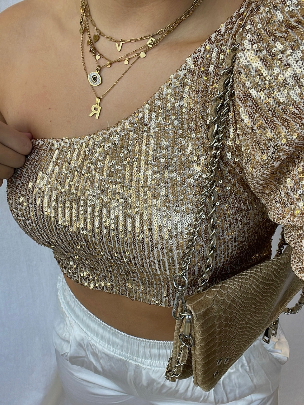 Anouk glitter top goud